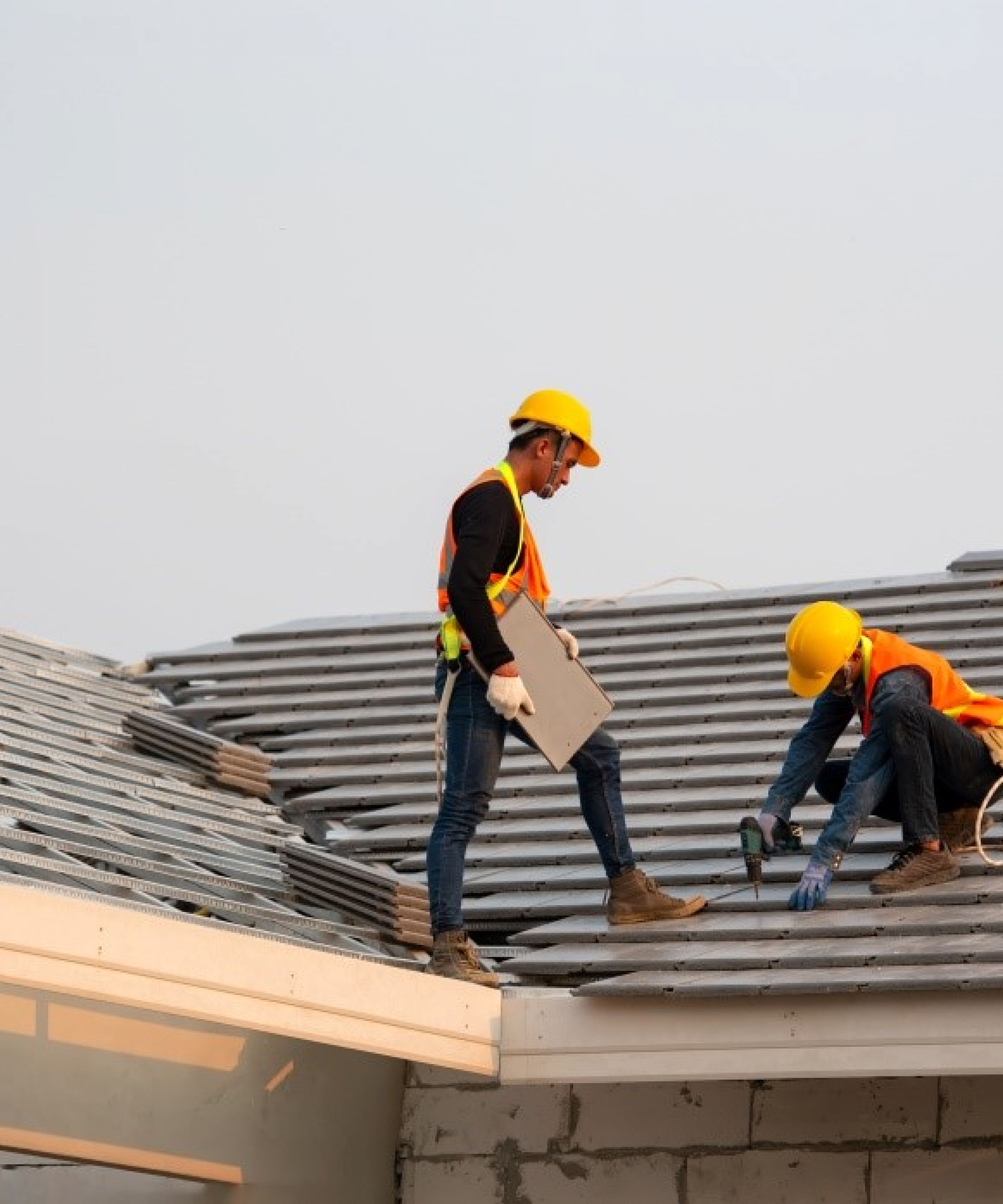 workers in the roof