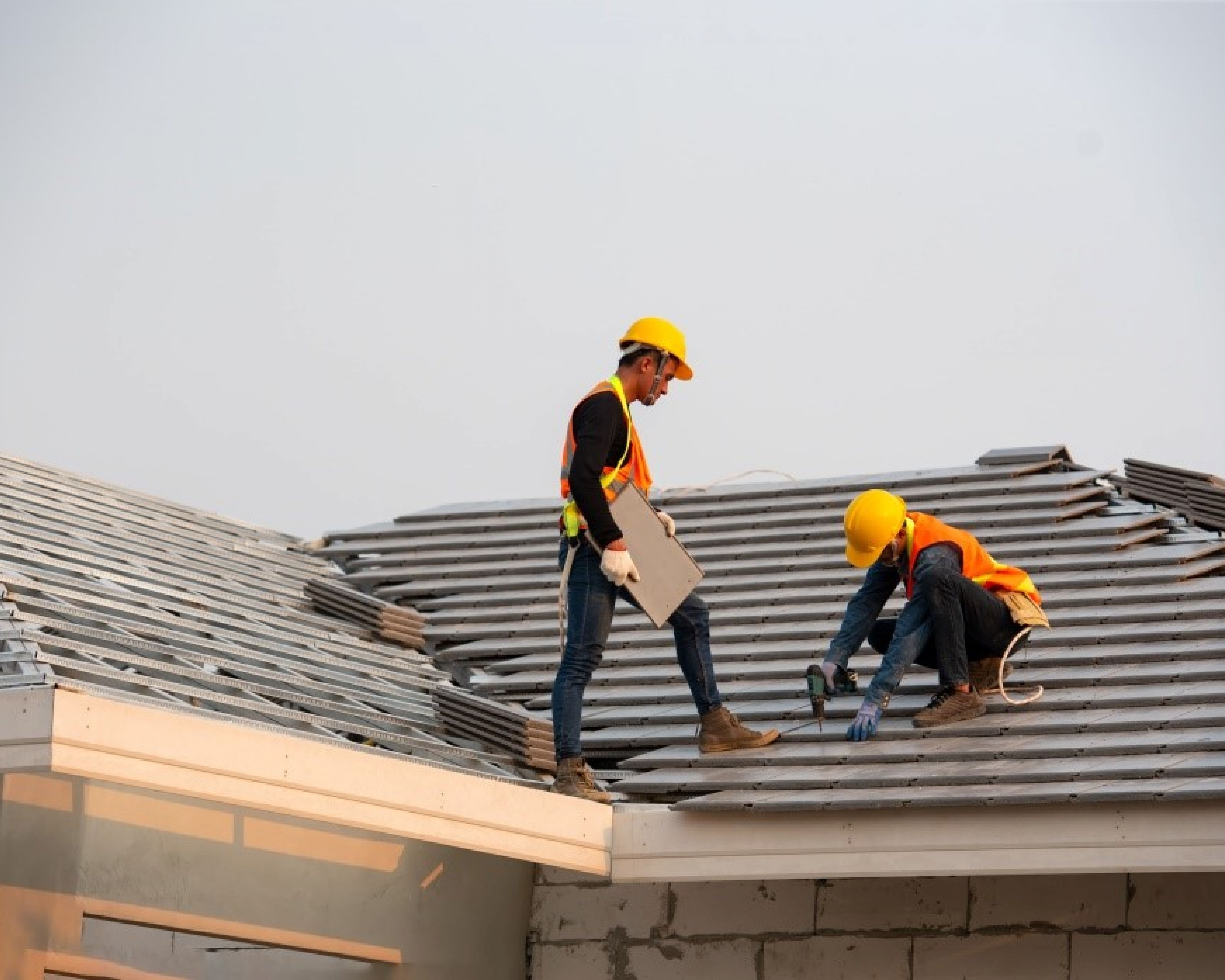 workers in the roof